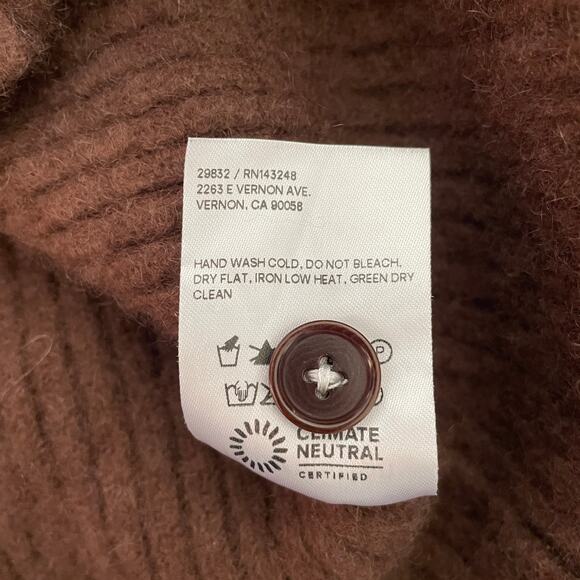 Reformation Recycled Cashmere Collared Button Up Cardigan Brown - Size: Medium - Picture 6 of 6